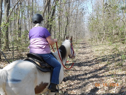 Lynne on horseback